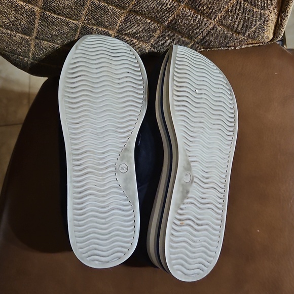 Softwaves Cadie Wedge Sneakers Shoes Platform Navy Blue Suede - Picture 5 of 5